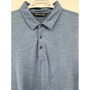 Travis Mathew Polo Shirt Mens XL Blue Short Sleeve Golf Casual Top‎ CAI Logo